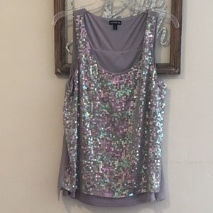 Express sequin front tank